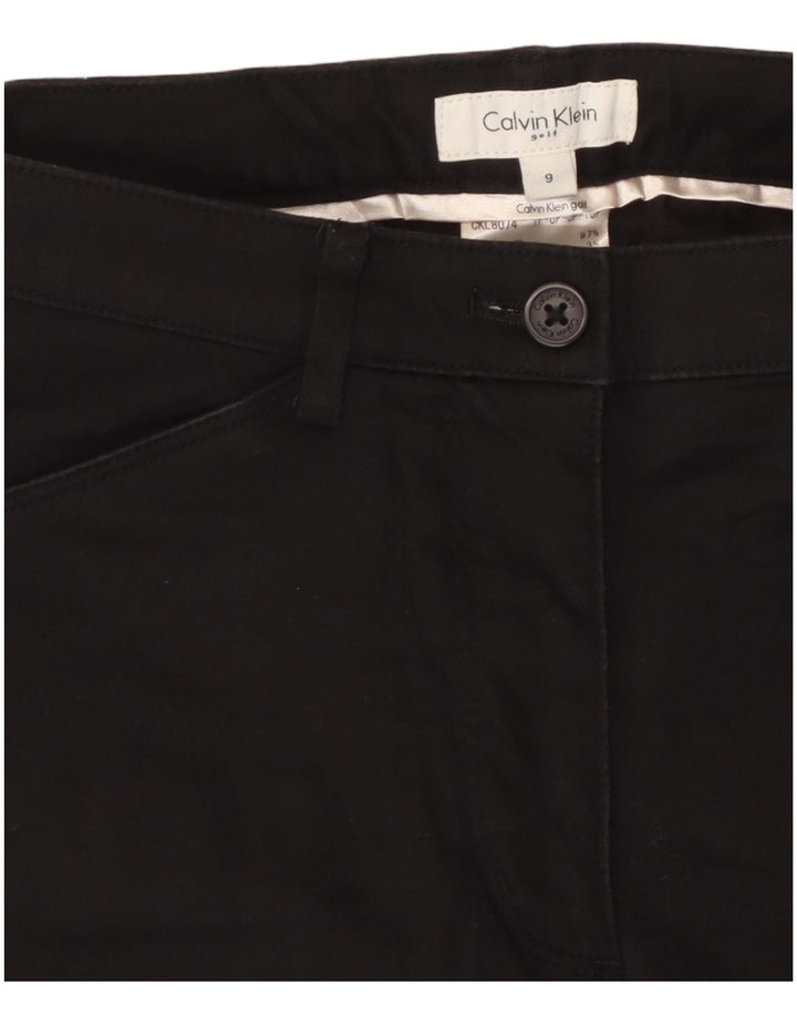 CALVIN KLEIN Pantalones cargo delgados para mujer US 9 Medium W28 L26 Algodón negro