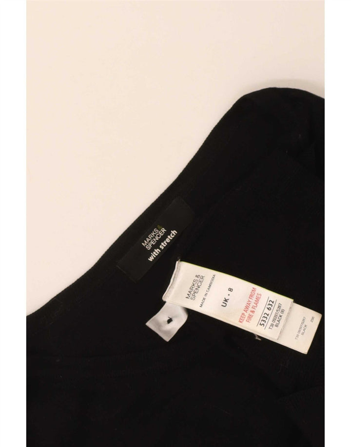 Marks & Spencer Suéter tipo cárdigan para mujer UK 8 Small Viscosa negra