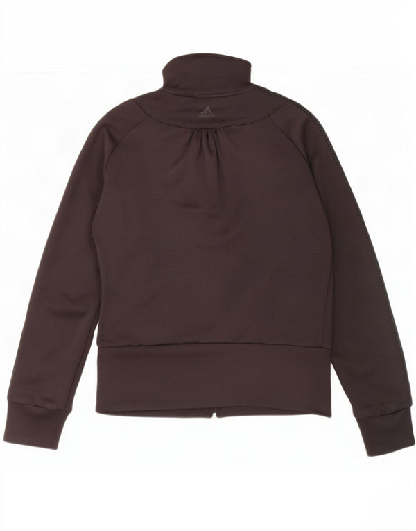 Adidas Mujer Gráfico Chándal Top Chaqueta UK 10 Pequeño Poliéster Negro