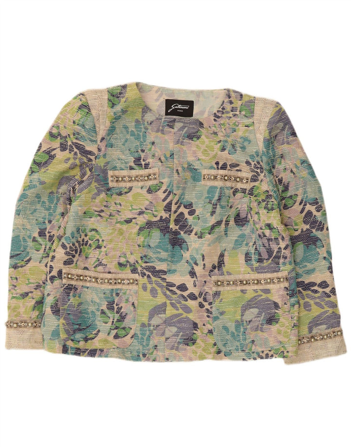 Gattinoni Chaqueta tipo blazer abierta para mujer UK 18 XL Multicolor Floral