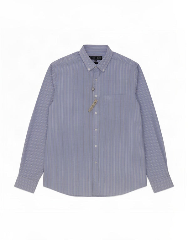 Camisa Paul Costelloe Hombre Regular Fit Algodón A Rayas Azul Medio