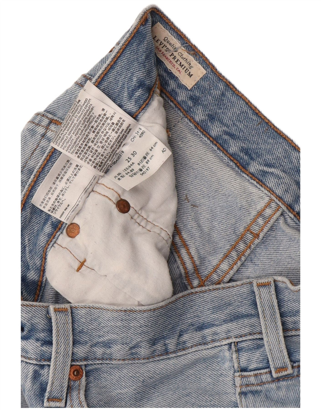 Vaqueros Levi's Mujer 501 Rectos W25 L30 Algodón Azul