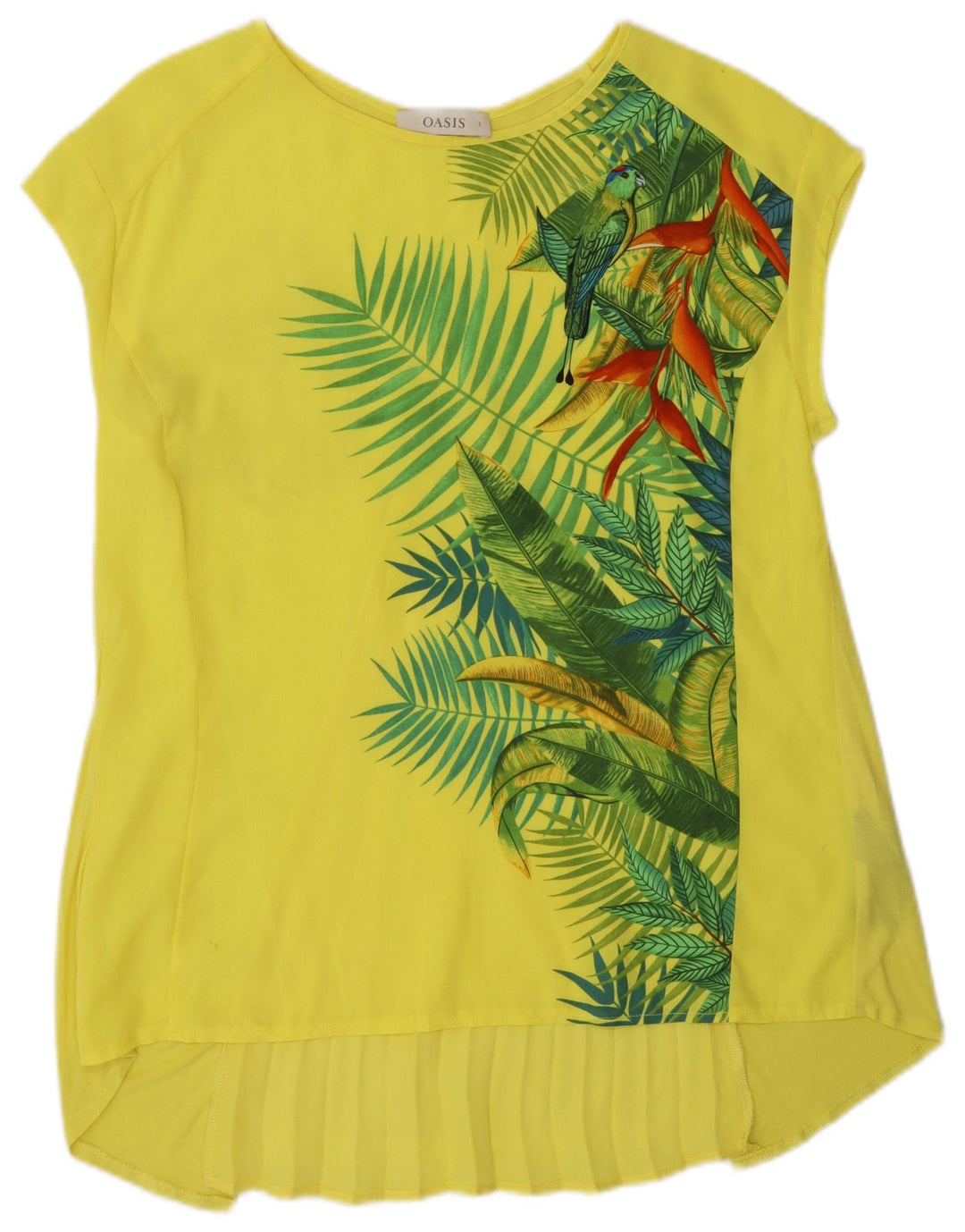 Oasis Top Túnica para Mujer UK 40 Pequeño Poliéster Floral Amarillo