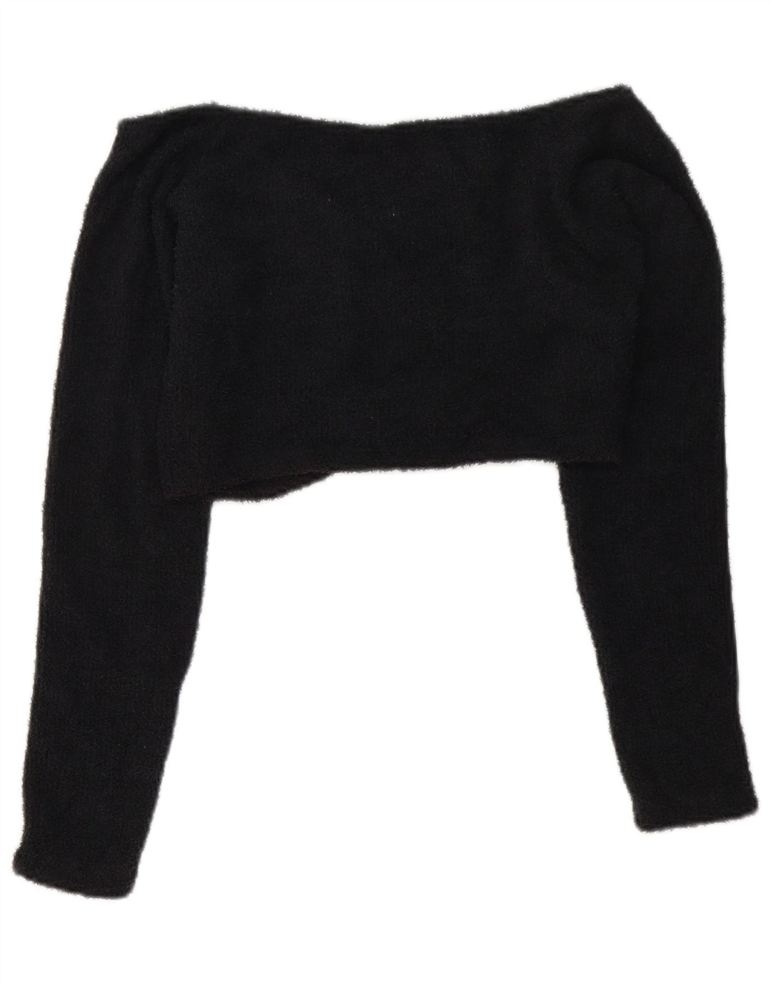 Adidas Top corto de forro polar con hombros descubiertos para mujer UK 12 Mediano Negro Poliéster
