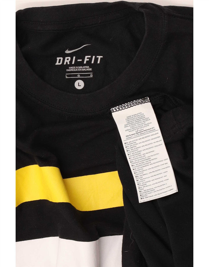 Camiseta Nike Dri Fit para hombre, talla grande, color negro, poliéster