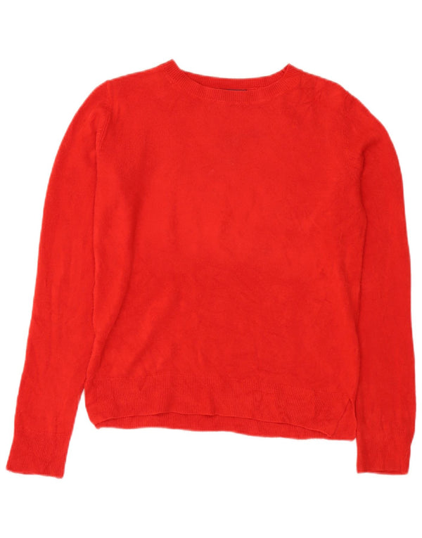 Marks & Spencer Suéter con Cuello Barco para Mujer UK 10 Pequeño Acrílico Rojo