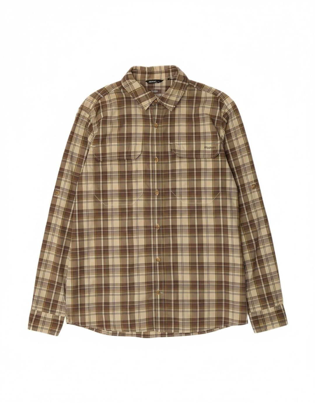 ROHAN Mens Shirt Medium Brown Check Polyamide