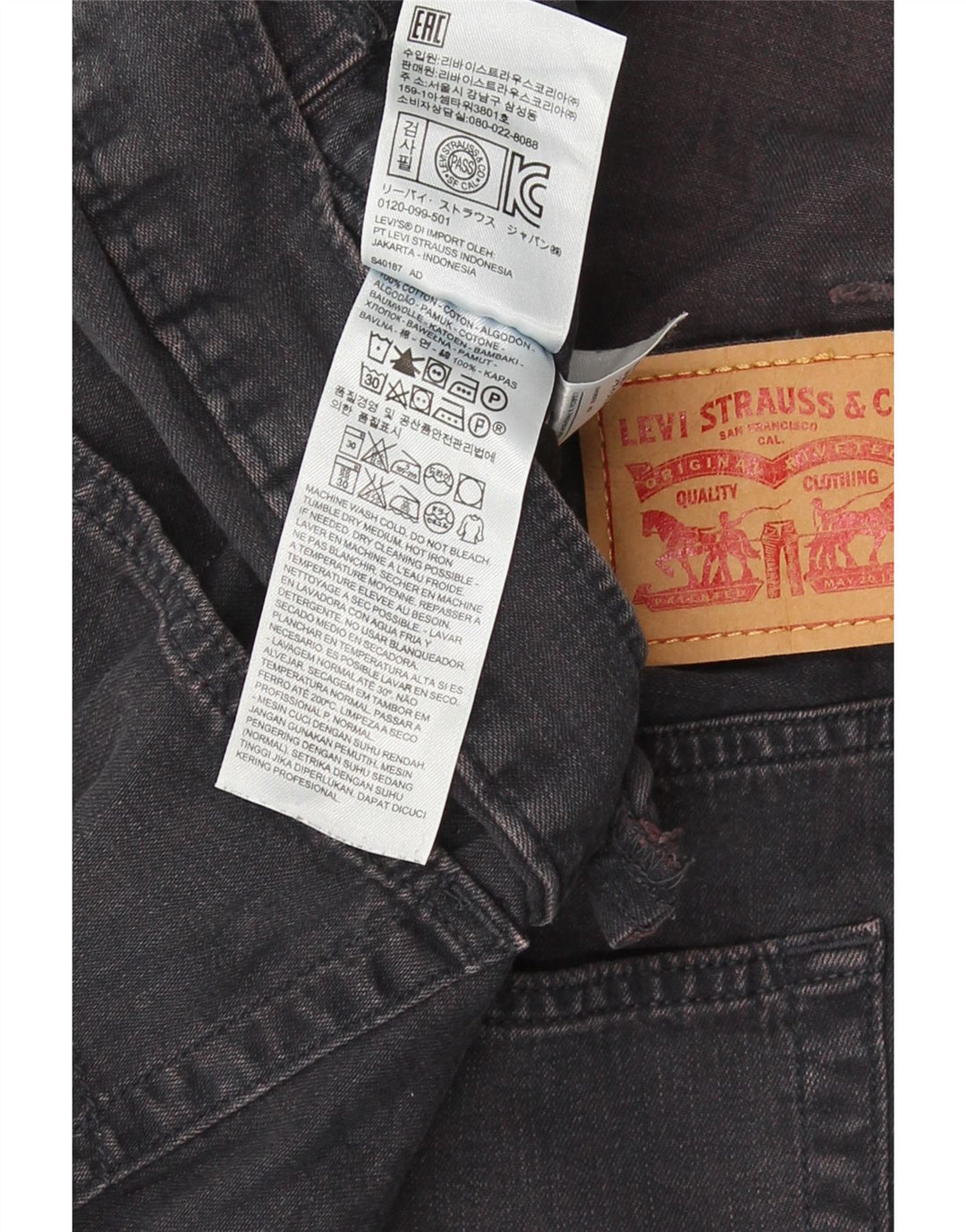 Levi's - Vaqueros ajustados para hombre, talla grande, W36 L28, algodón gris