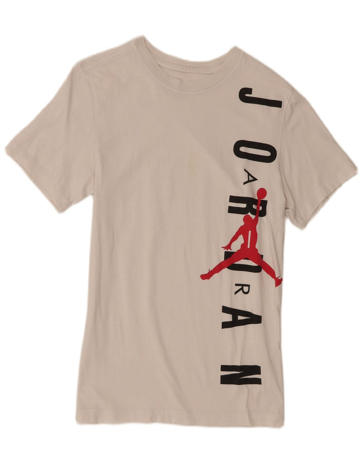 Jordan - Camiseta gráfica para hombre, talla pequeña, algodón blanco