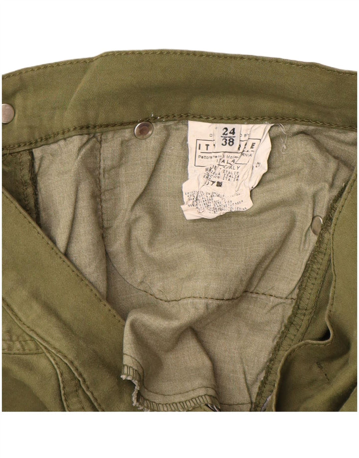 Versace Shorts Cargo Mujer IT 38 XS W24 Algodón Caqui