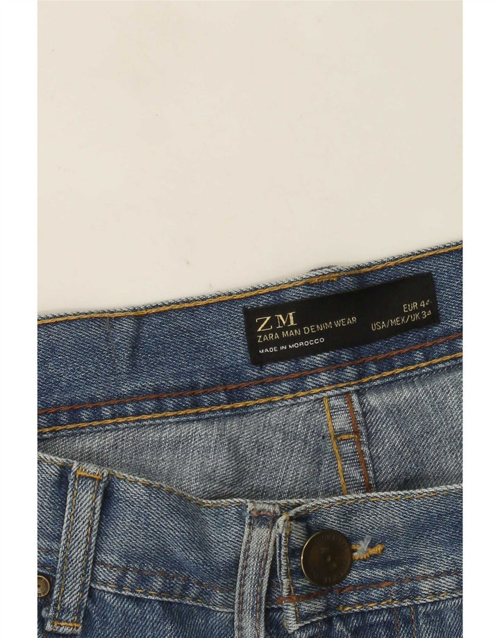 Zara Jeans rectos para hombre EU 34 Large W34 L31 Azul