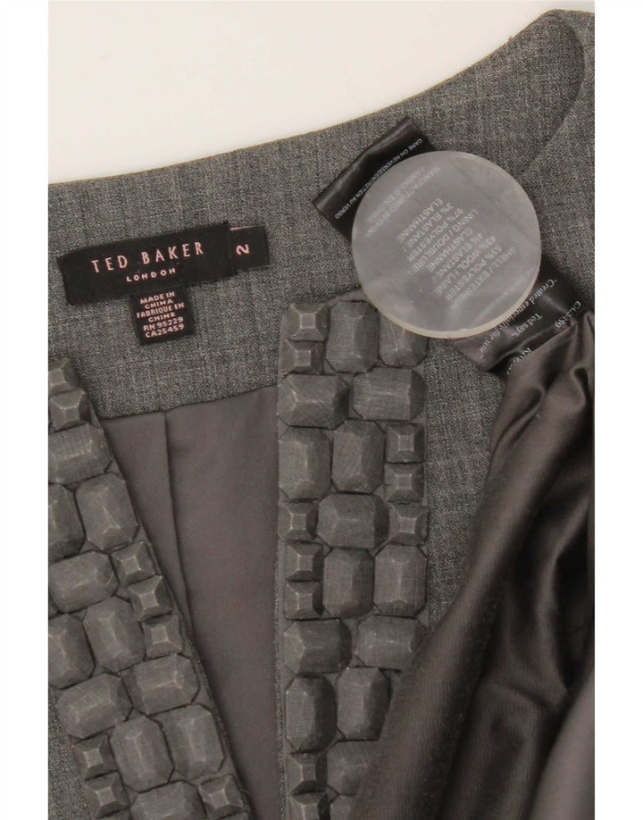Ted Baker Vestido tubo sin mangas para mujer Talla 2 Pequeño Poliéster gris