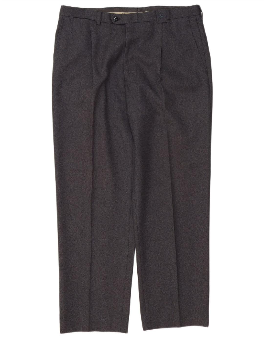 Burberry Pantalón de traje con pinzas para hombre IT 46 Small W34 L30 Poliéster gris