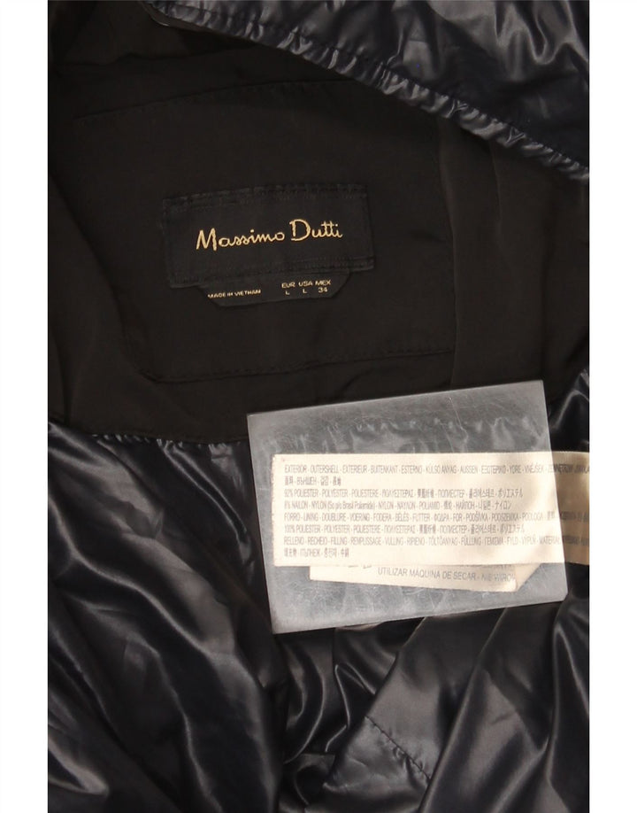 Massimo Dutti Abrigo Acolchado Mujer UK 46 Large Poliéster Negro
