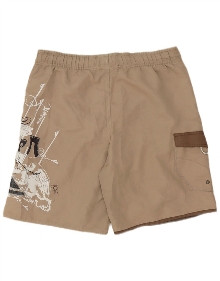 Quiksilver Hombre Graphic Bañador Shorts Small Beige Poliéster