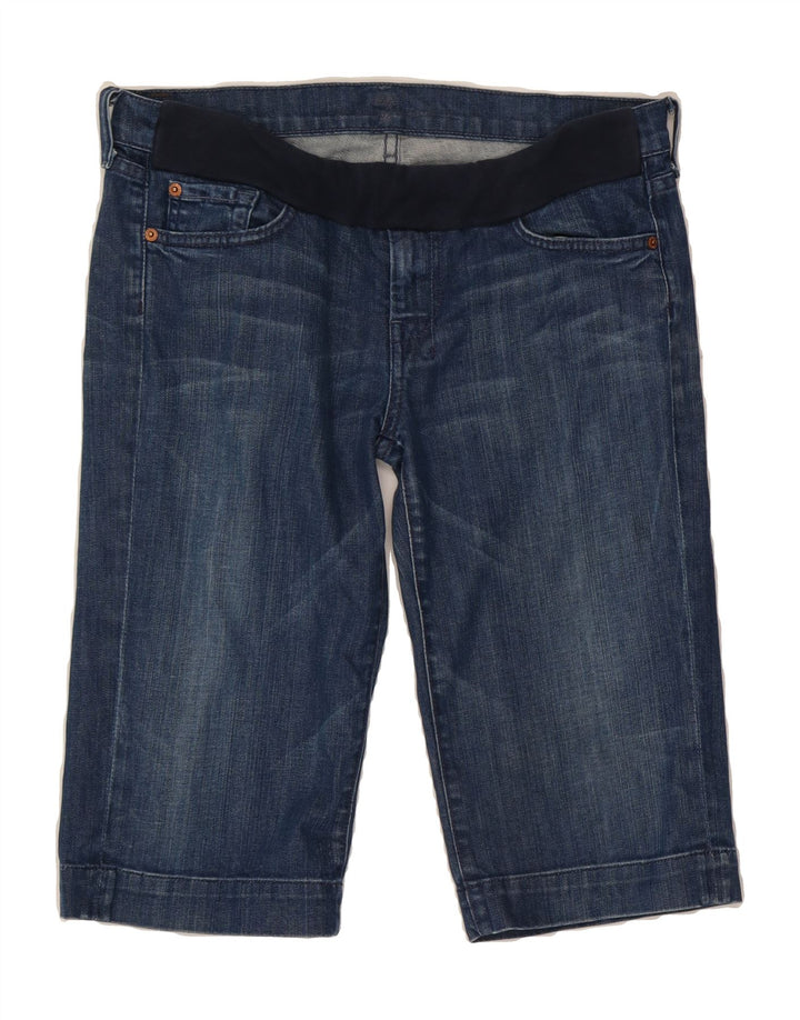 7 FOR ALL MANKIND Womens Bermuda Denim Shorts W29 Medium Blue Cotton Vintage 7 For All Mankind and Second-Hand 7 For All Mankind from Messina Hembry 