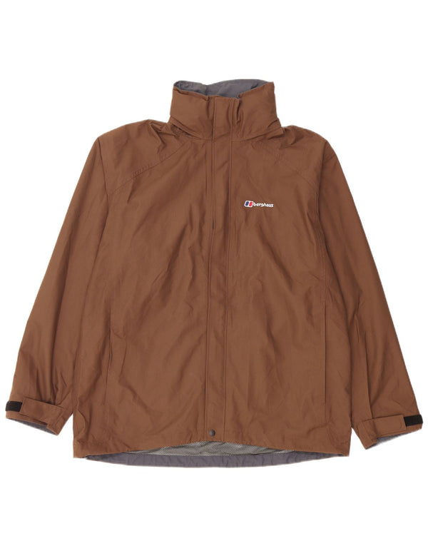 Berghaus Chaqueta impermeable con capucha para mujer UK 46 Large Nylon marrón