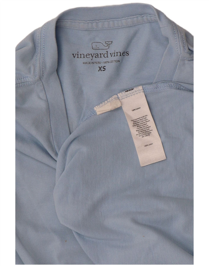 VINEYARD VINES Top gráfico para hombre manga larga XS algodón azul
