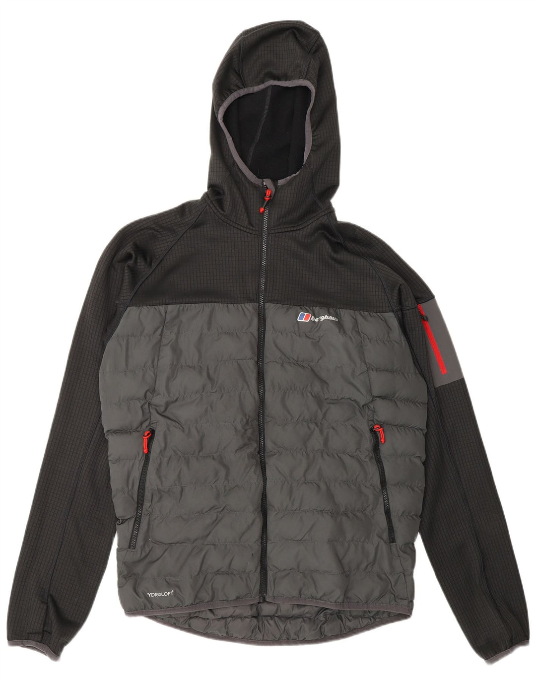 BERGHAUS Chaqueta acolchada con capucha para hombre ES 38 Gris medio Poliéster color block