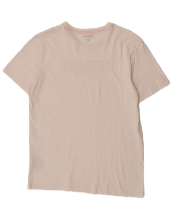 Jack & Jones Hombre Camiseta Estampada Regular De Manga Corta Top XL Algodón Blanco