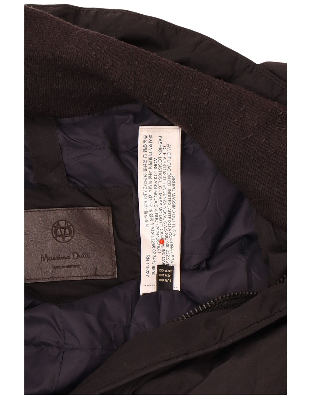 Massimo Dutti Abrigo Acolchado Hombre UK 44 2XL Negro Poliéster