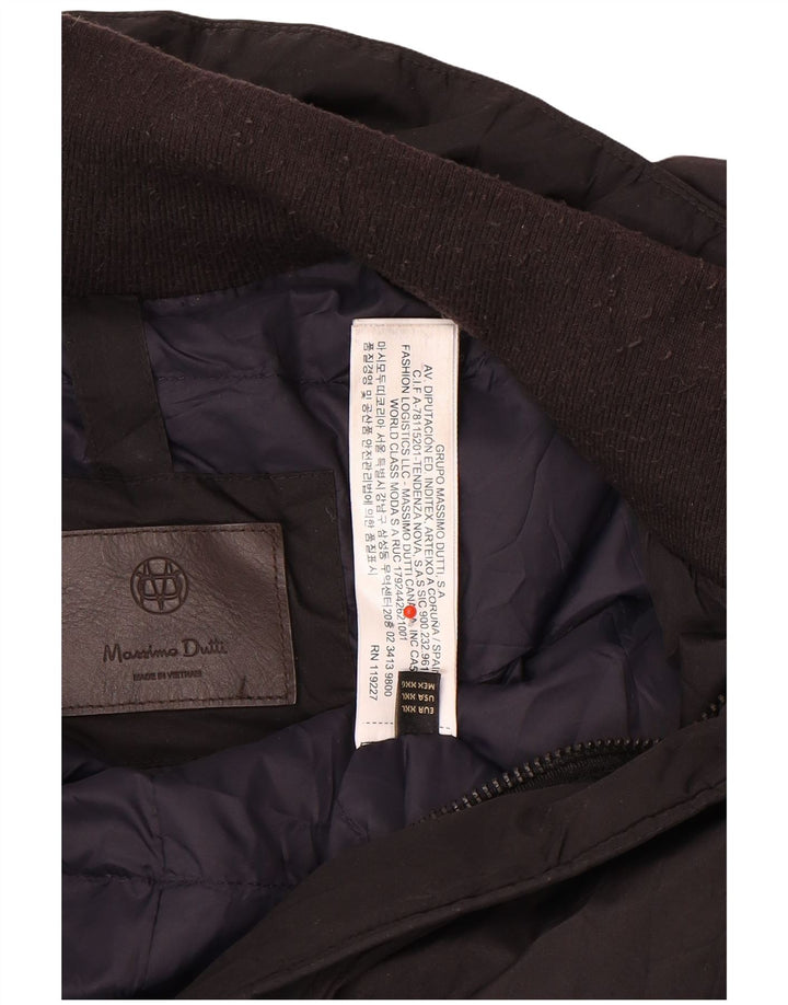Massimo Dutti Abrigo Acolchado Hombre UK 44 2XL Negro Poliéster
