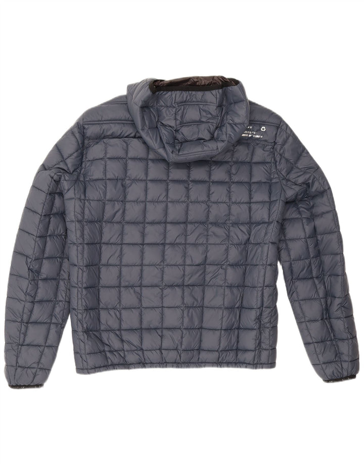 Replay Chaqueta acolchada con capucha para mujer UK 46 Large Poliamida azul marino