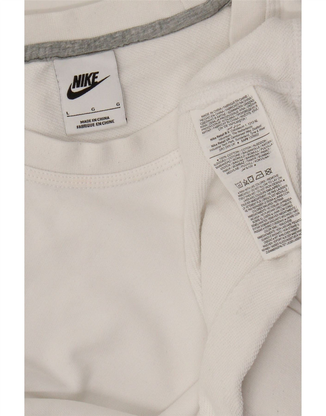 Nike - Sudadera para mujer, talla 40, talla grande, algodón blanco
