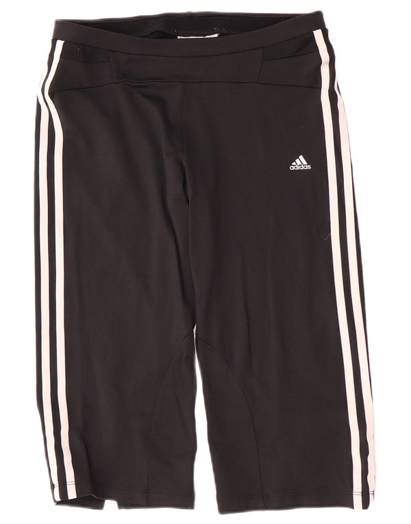 Adidas Mujer Capri Chándal Pantalones Reino Unido 12 Mediano Negro Nylon
