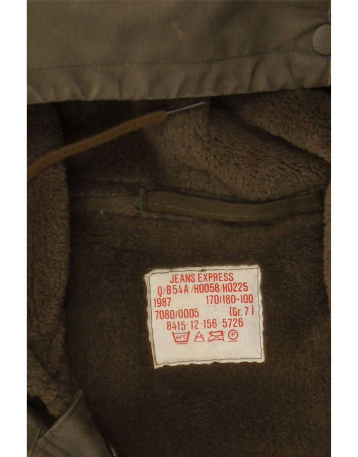 VINTAGE Chaqueta Parka militar con capucha para hombre Reino Unido 40 Verde grande