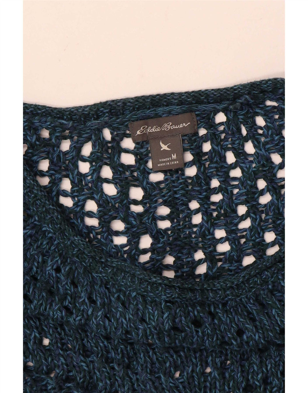 Eddie Bauer Suéter tipo jersey de gran tamaño con cuello barco para mujer UK 14 Medium Navy Blu