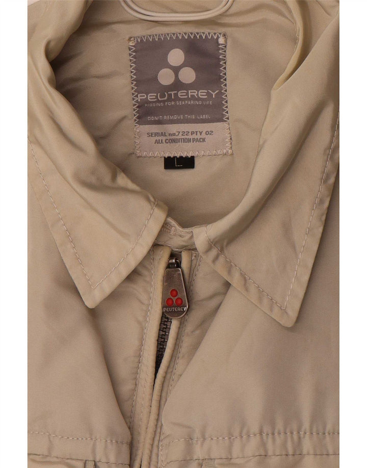 PEUTEREY Chaqueta utilitaria para hombre UK 40 Large Beige