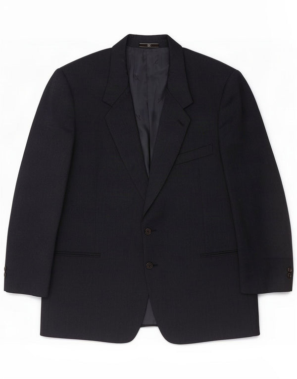 Chaqueta tipo blazer de 2 botones para hombre Valentino IT 56 3XL Lana virgen azul marino