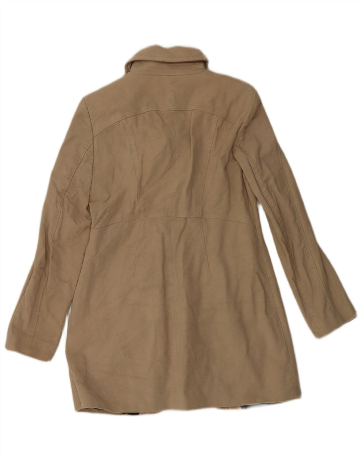 Zara Mujer Abrigo UK 44 Grande Algodón Beige
