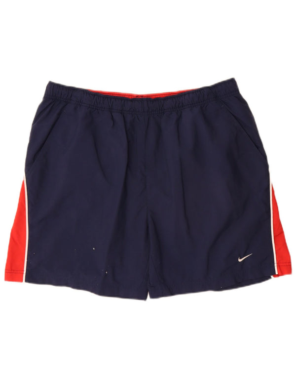 NIKE Pantalones cortos deportivos para hombre XL Azul marino Colorblock