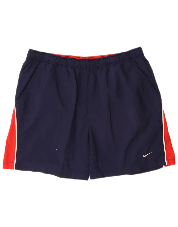 NIKE Pantalones cortos deportivos para hombre XL Azul marino Colorblock