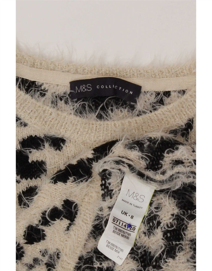 Marks & Spencer Suéter de Cuello Redondo para Mujer UK 8 Small Beige