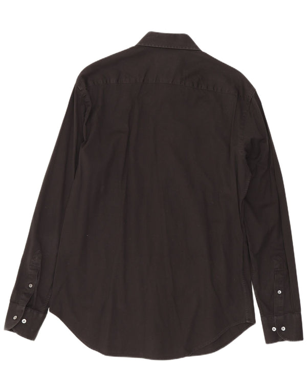 Emporio Armani Camisa de corte moderno para hombre Talla 40 15 3/4 Mediana Negro