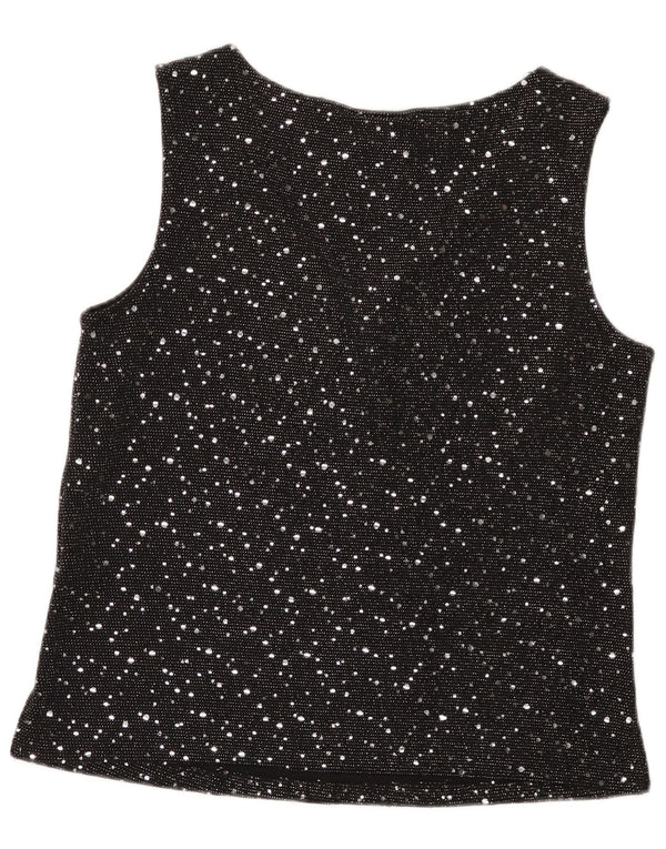 Wallis Blusa sin mangas para mujer UK 44 Mediana Nylon manchado negro