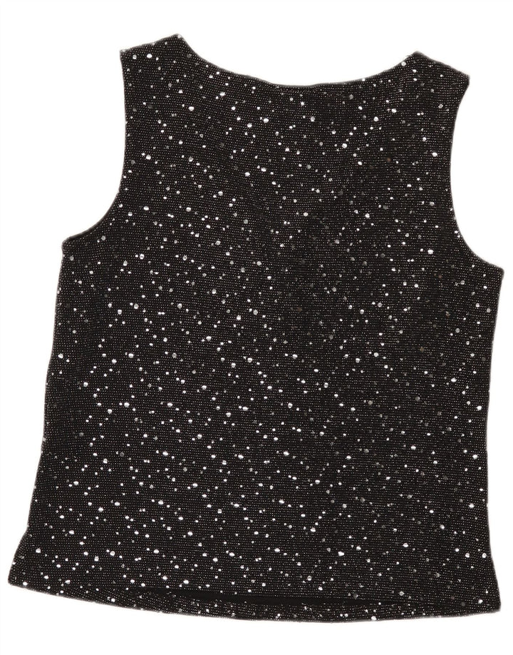 Wallis Blusa sin mangas para mujer UK 44 Mediana Nylon manchado negro