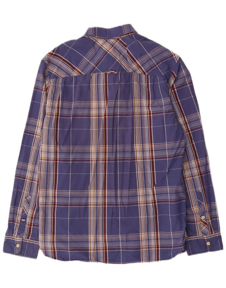 Camisa Tommy Hilfiger de corte regular para hombre de algodón a cuadros azules grandes