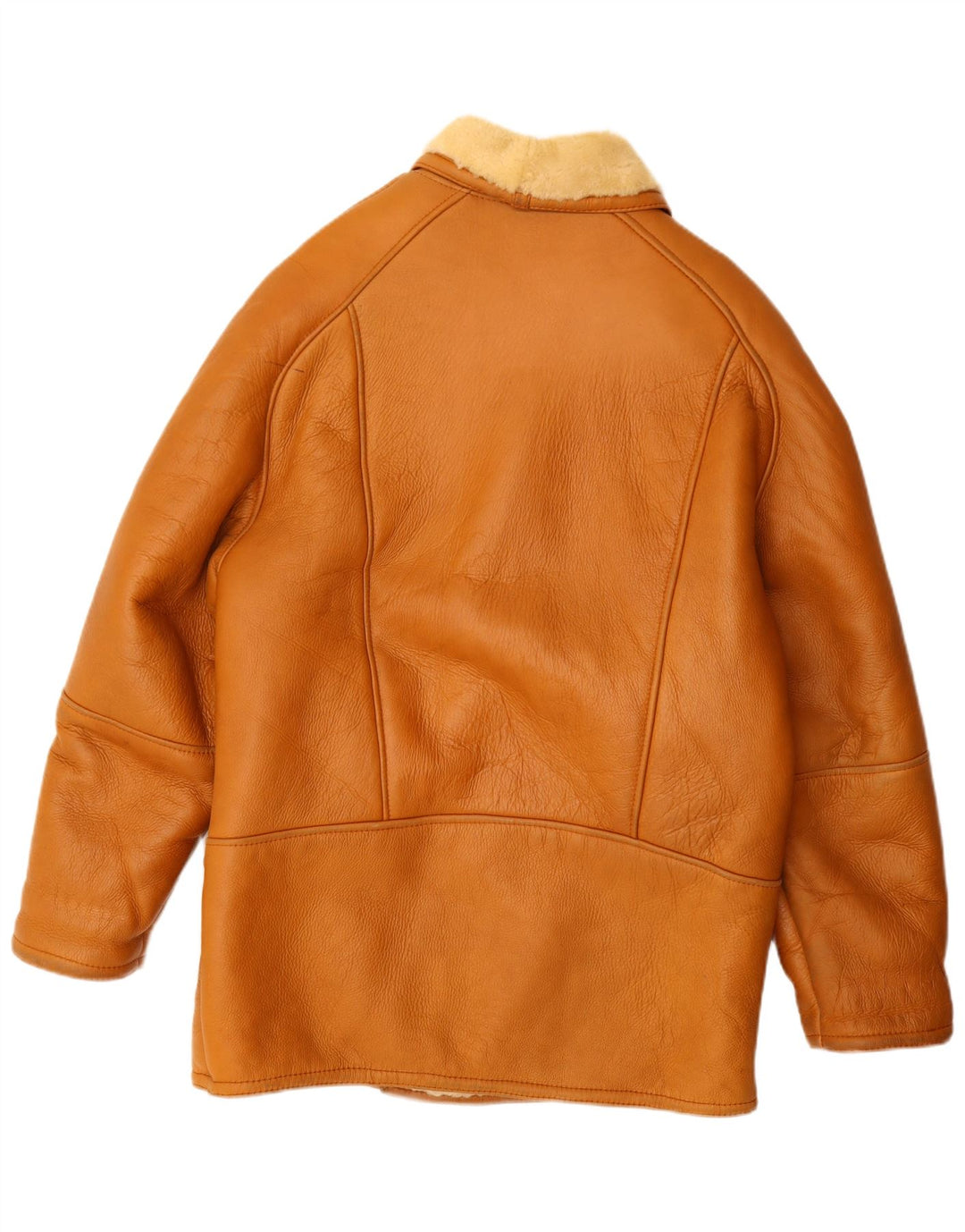 Vintage hombres shearling chaqueta Reino Unido 42 XL Beige