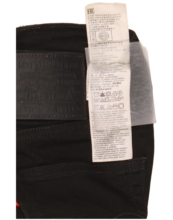LEVI'S Vaqueros ajustados 511 para hombre W32 L30 Algodón negro