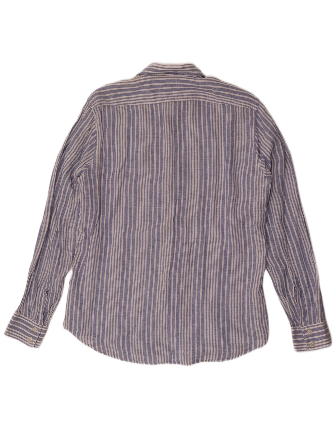 Camisa Hugo Boss Hombre Grande Lino Azul Rayas