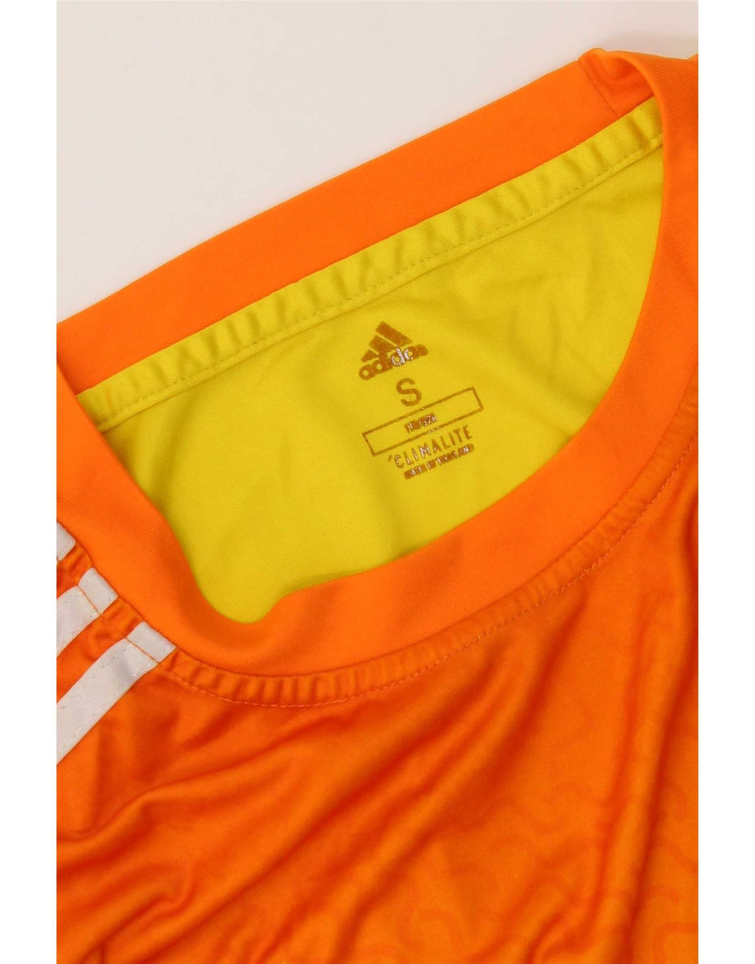 Adidas Mens Climalite Camiseta Top Pequeño Naranja Colorblock