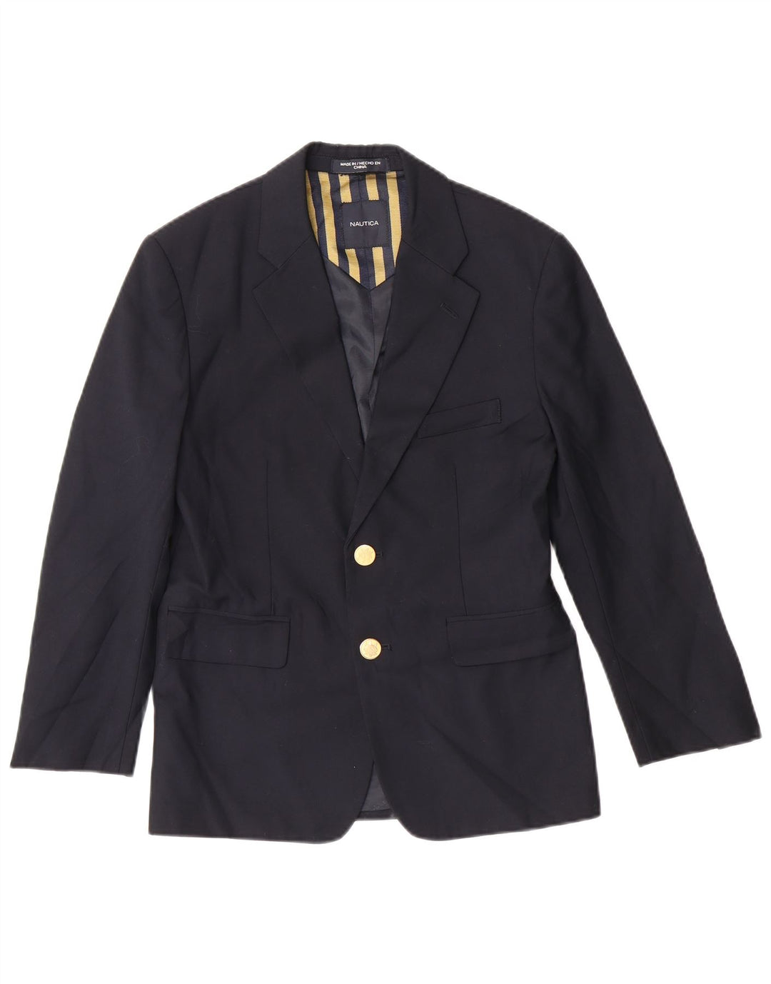 NAUTICA Boys 2 Button Blazer Jacket 11-12 Years Navy Blue Polyester
