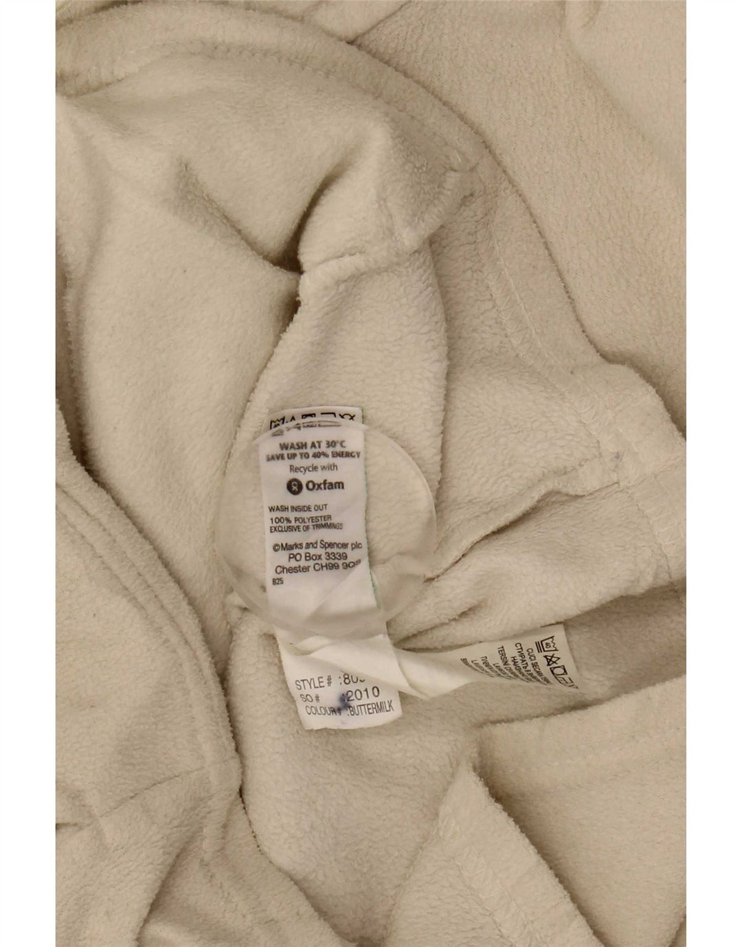 Marks & Spencer Chaqueta polar para mujer UK 12 Poliéster beige medio