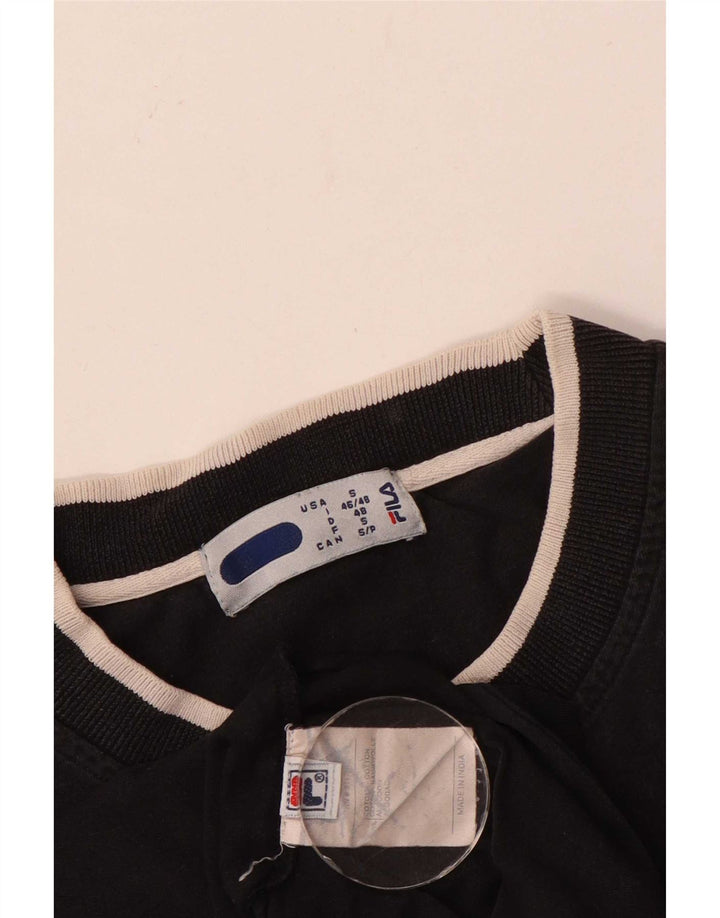 Fila - Camiseta gráfica para hombre, talla pequeña, algodón negro