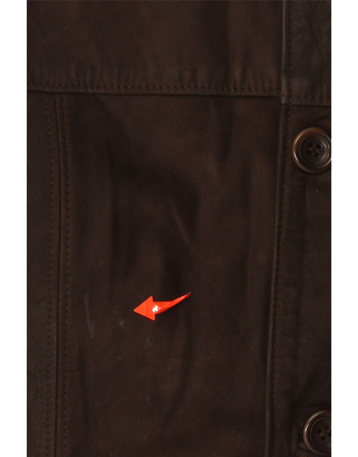 VINTAGE Chaqueta de cuero para hombre IT 48 Cuero marrón medio