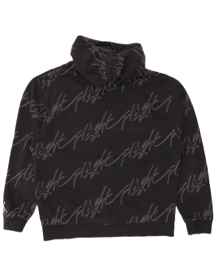 JORDAN Sudadera con capucha gráfica para hombre Jersey grande de algodón negro